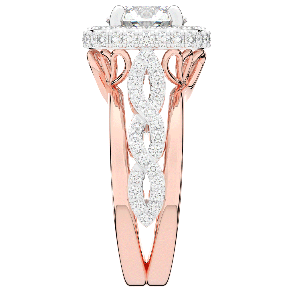 2.85CT.TW ROUND LAB DIAMOND HALO TWO TONE ENGAGEMENT RING - Nazarelle