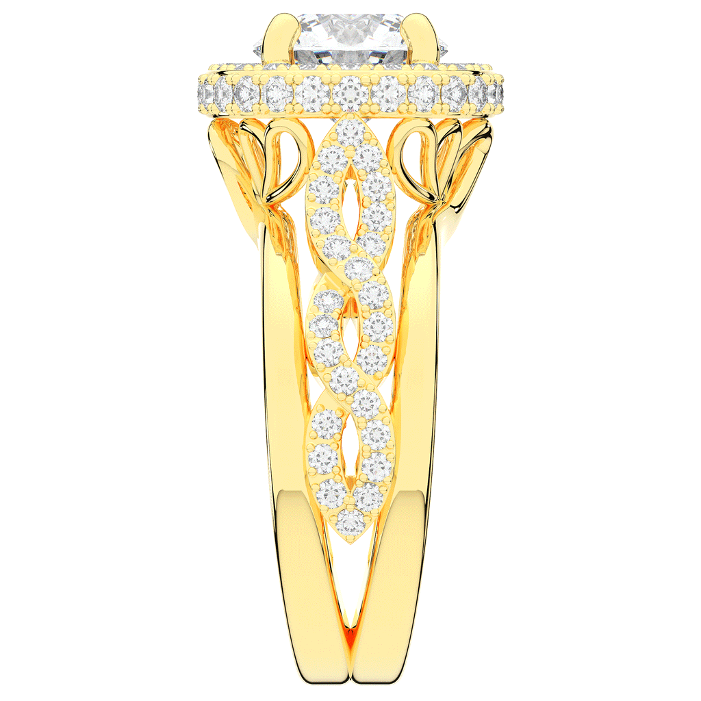 2.85CT.TW ROUND LAB DIAMOND HALO TWO TONE ENGAGEMENT RING - Nazarelle