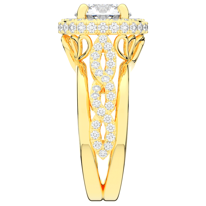2.85CT.TW ROUND LAB DIAMOND HALO TWO TONE ENGAGEMENT RING - Nazarelle