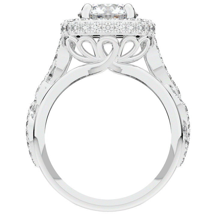 2.85CT.TW ROUND LAB DIAMOND HALO TWO TONE ENGAGEMENT RING - Nazarelle