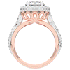 2.85CT.TW ROUND LAB DIAMOND HALO TWO TONE ENGAGEMENT RING - Nazarelle