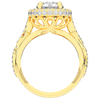 2.85CT.TW ROUND LAB DIAMOND HALO TWO TONE ENGAGEMENT RING - Nazarelle