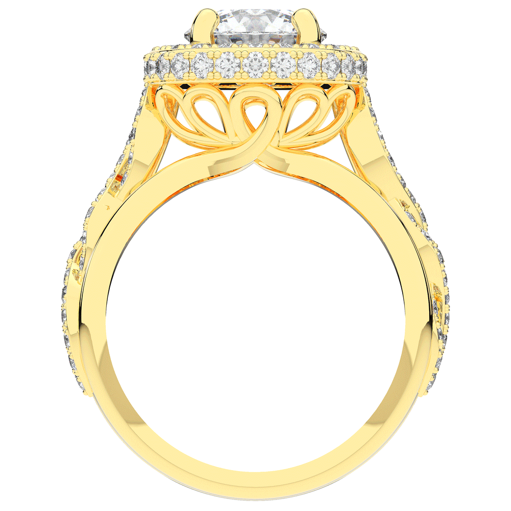2.85CT.TW ROUND LAB DIAMOND HALO TWO TONE ENGAGEMENT RING - Nazarelle