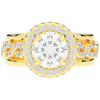 2.85CT.TW ROUND LAB DIAMOND HALO TWO TONE ENGAGEMENT RING - Nazarelle