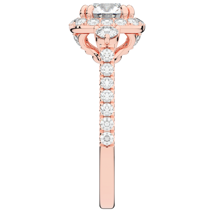 1.75CT.TW ROUND LAB DIAMOND HALO ENGAGEMENT RING - Nazarelle