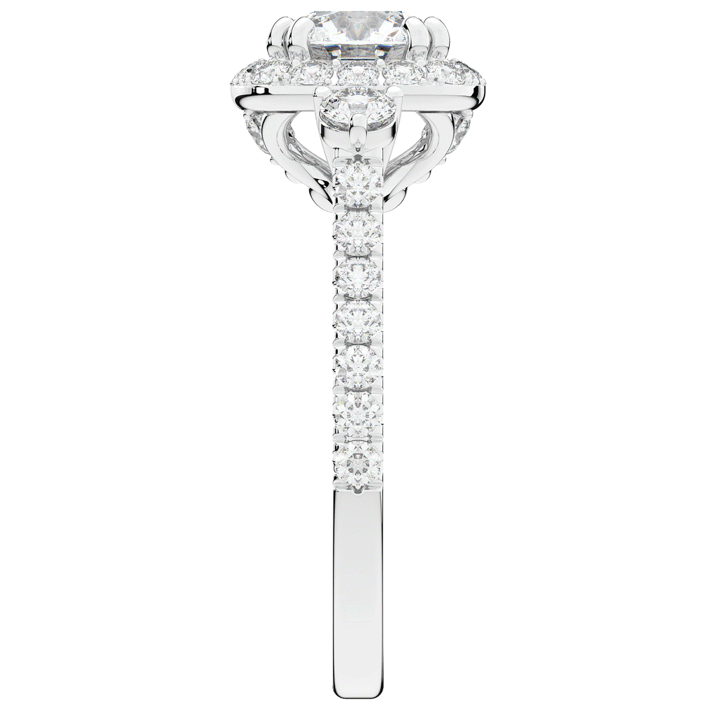 1.75CT.TW ROUND LAB DIAMOND HALO ENGAGEMENT RING - Nazarelle
