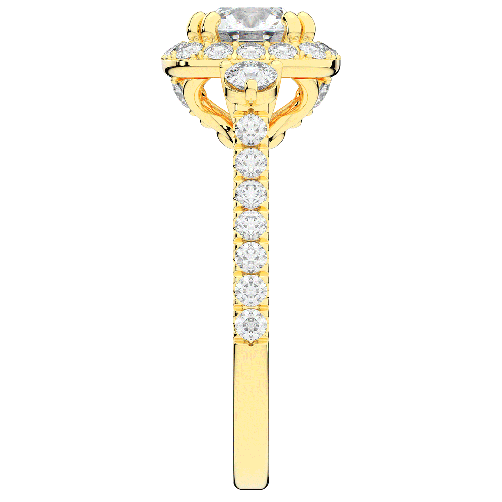 1.75CT.TW ROUND LAB DIAMOND HALO ENGAGEMENT RING - Nazarelle