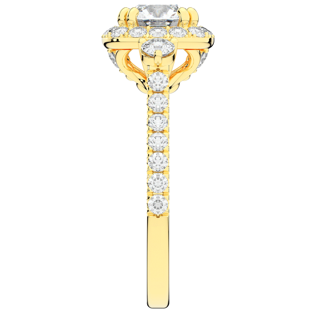 1.75CT.TW ROUND LAB DIAMOND HALO ENGAGEMENT RING - Nazarelle