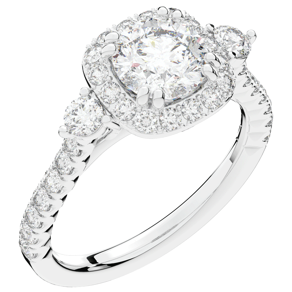 1.75CT.TW ROUND LAB DIAMOND HALO ENGAGEMENT RING - Nazarelle