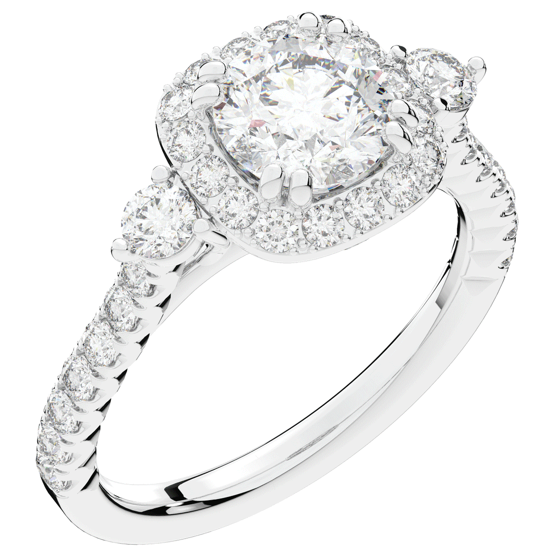 1.75CT.TW ROUND LAB DIAMOND HALO ENGAGEMENT RING - Nazarelle