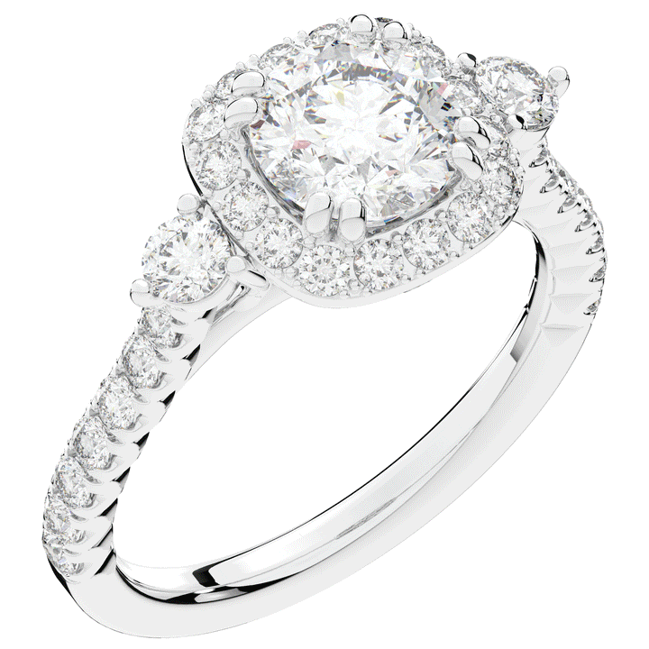 1.75CT.TW ROUND LAB DIAMOND HALO ENGAGEMENT RING - Nazarelle