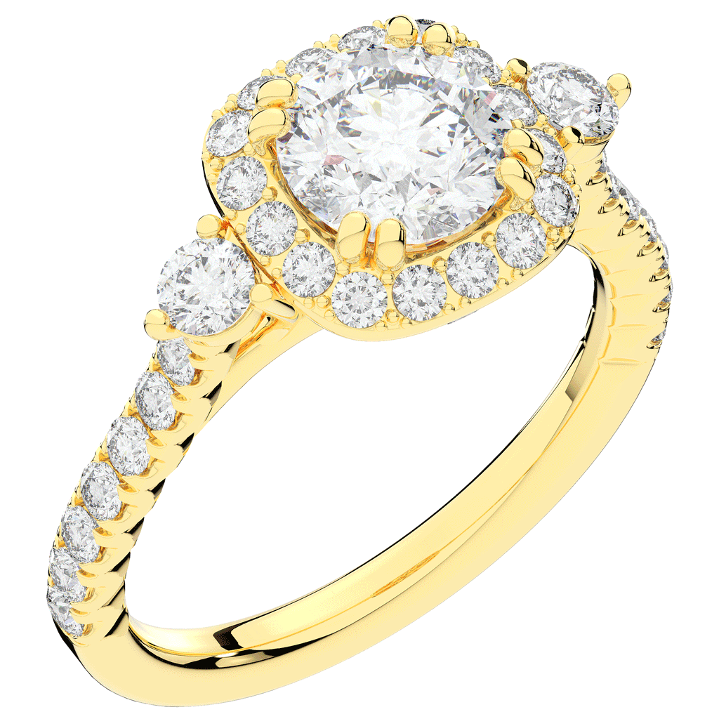 1.75CT.TW ROUND LAB DIAMOND HALO ENGAGEMENT RING - Nazarelle