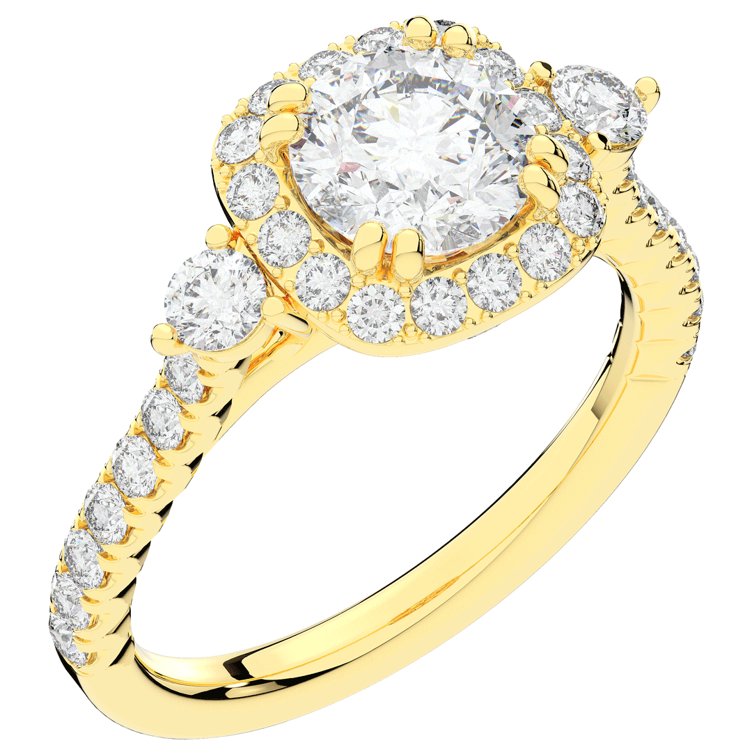 1.75CT.TW ROUND LAB DIAMOND HALO ENGAGEMENT RING - Nazarelle