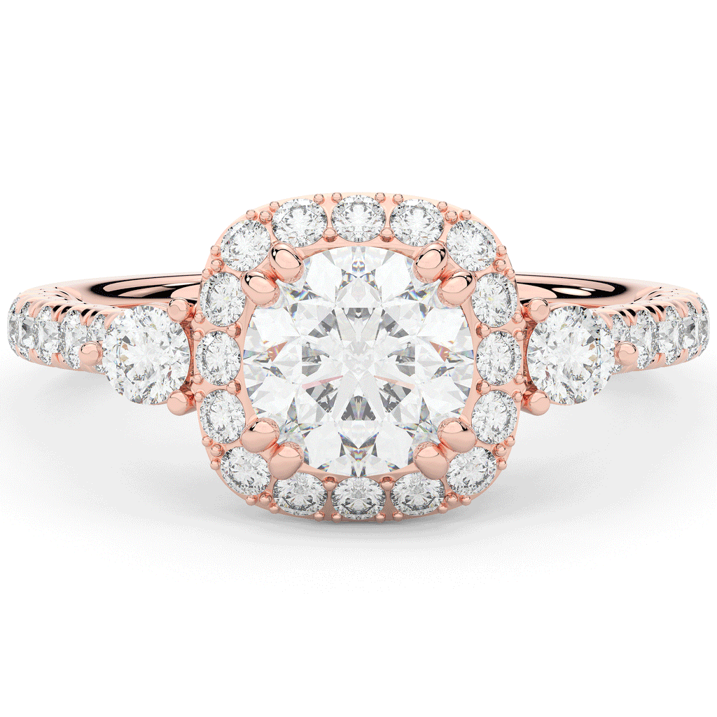 1.75CT.TW ROUND LAB DIAMOND HALO ENGAGEMENT RING - Nazarelle