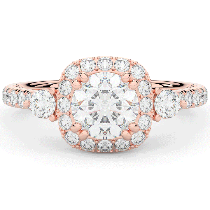 1.75CT.TW ROUND LAB DIAMOND HALO ENGAGEMENT RING - Nazarelle