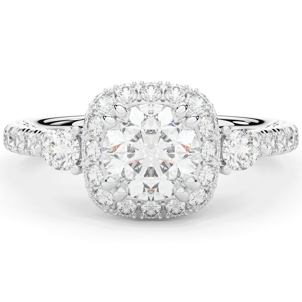 1.75CT.TW ROUND LAB DIAMOND HALO ENGAGEMENT RING - Nazarelle