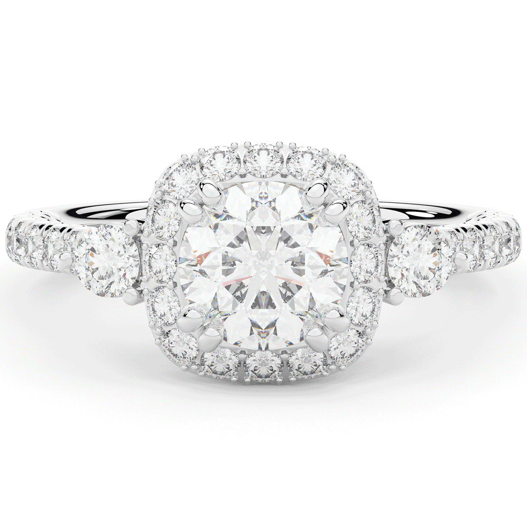 1.75CT.TW ROUND LAB DIAMOND HALO ENGAGEMENT RING - Nazarelle