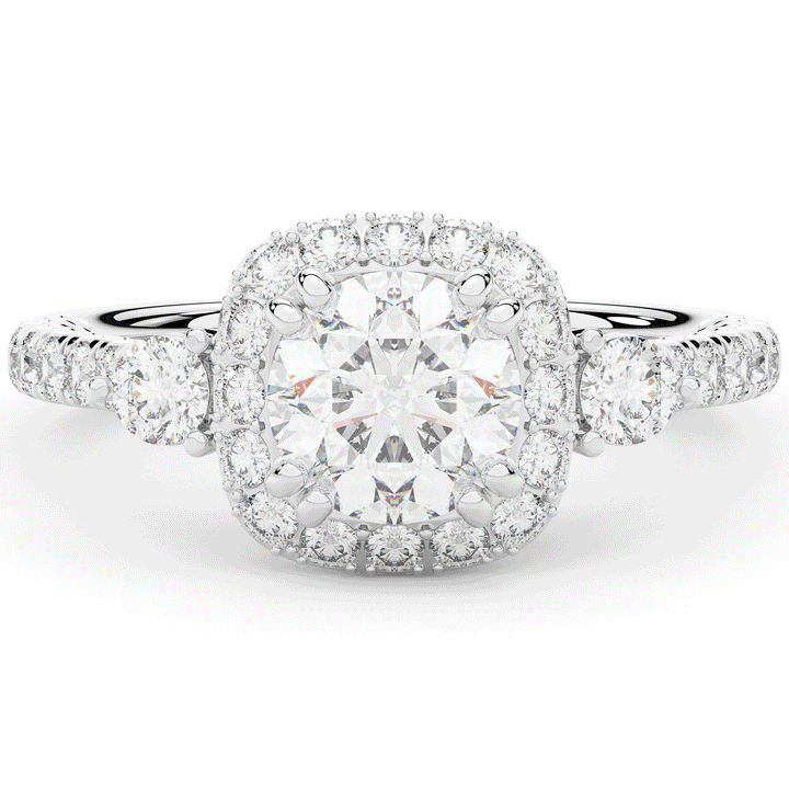 1.75CT.TW ROUND LAB DIAMOND HALO ENGAGEMENT RING - Nazarelle
