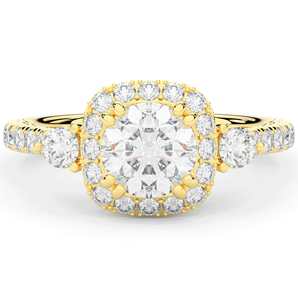 1.75CT.TW ROUND LAB DIAMOND HALO ENGAGEMENT RING - Nazarelle