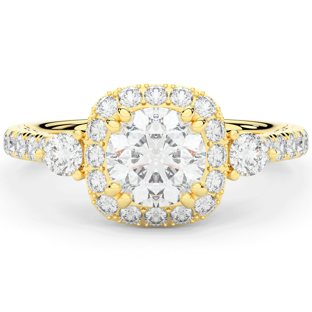 1.75CT.TW ROUND LAB DIAMOND HALO ENGAGEMENT RING - Nazarelle