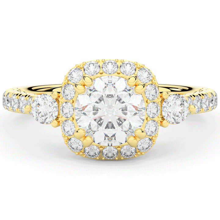 1.75CT.TW ROUND LAB DIAMOND HALO ENGAGEMENT RING - Nazarelle