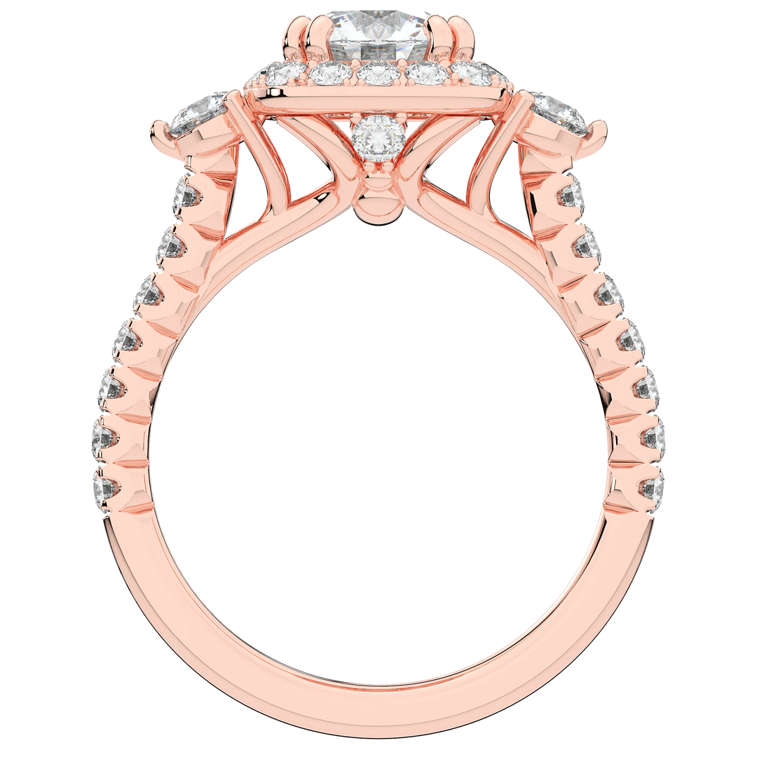 1.75CT.TW ROUND LAB DIAMOND HALO ENGAGEMENT RING - Nazarelle