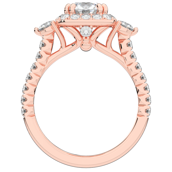 1.75CT.TW ROUND LAB DIAMOND HALO ENGAGEMENT RING - Nazarelle
