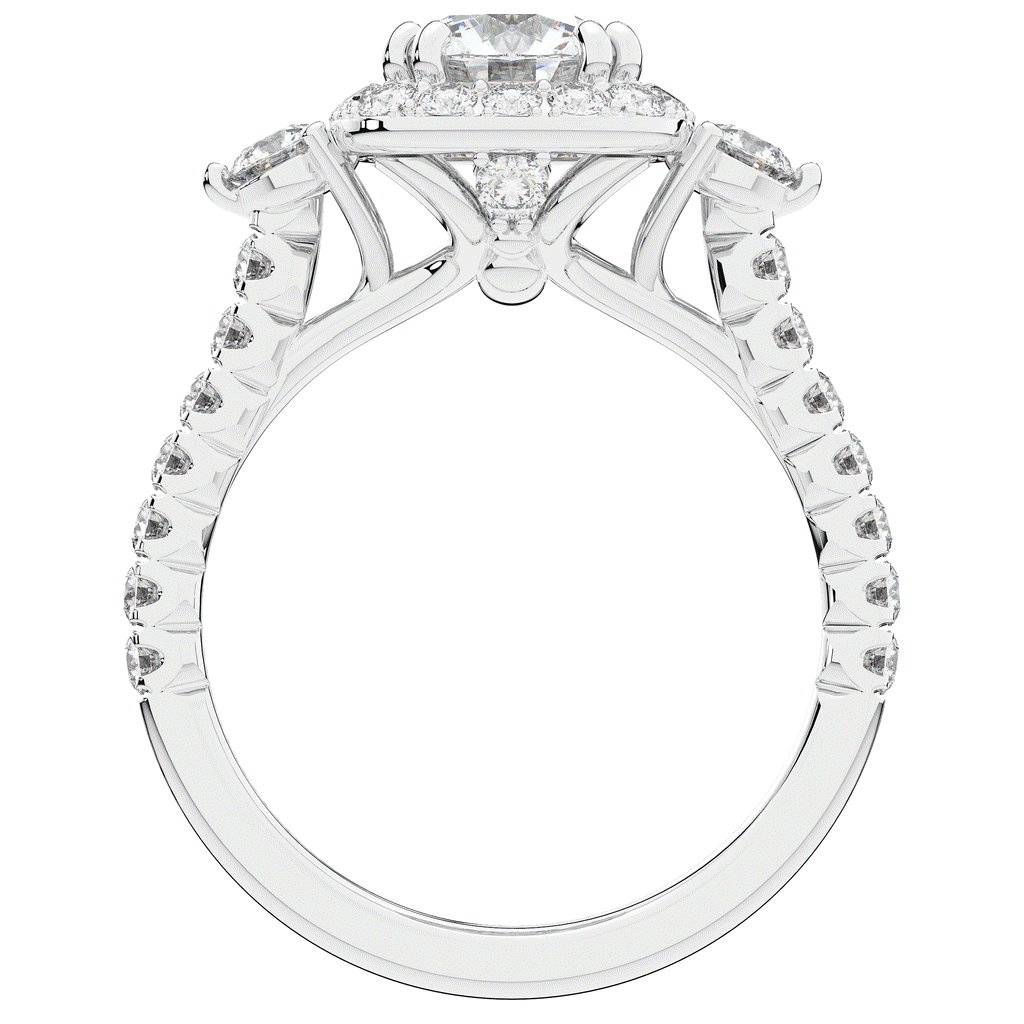 1.75CT.TW ROUND LAB DIAMOND HALO ENGAGEMENT RING - Nazarelle