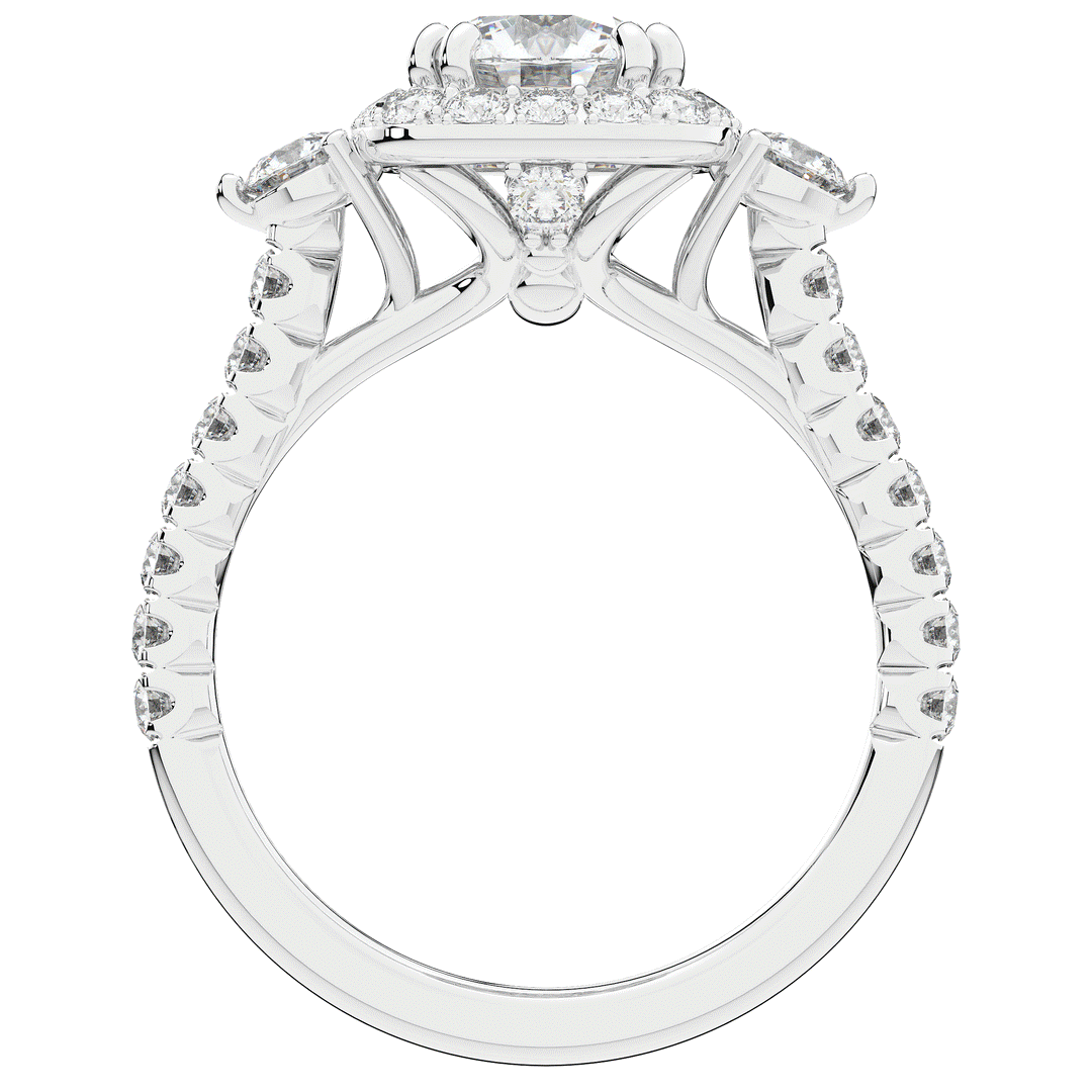 1.75CT.TW ROUND LAB DIAMOND HALO ENGAGEMENT RING - Nazarelle