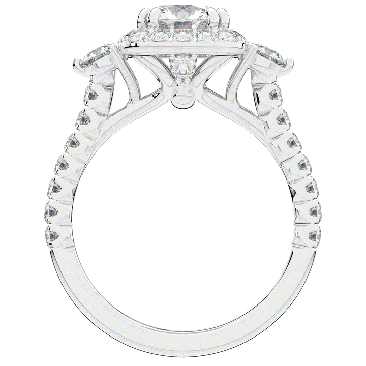 1.75CT.TW ROUND LAB DIAMOND HALO ENGAGEMENT RING - Nazarelle