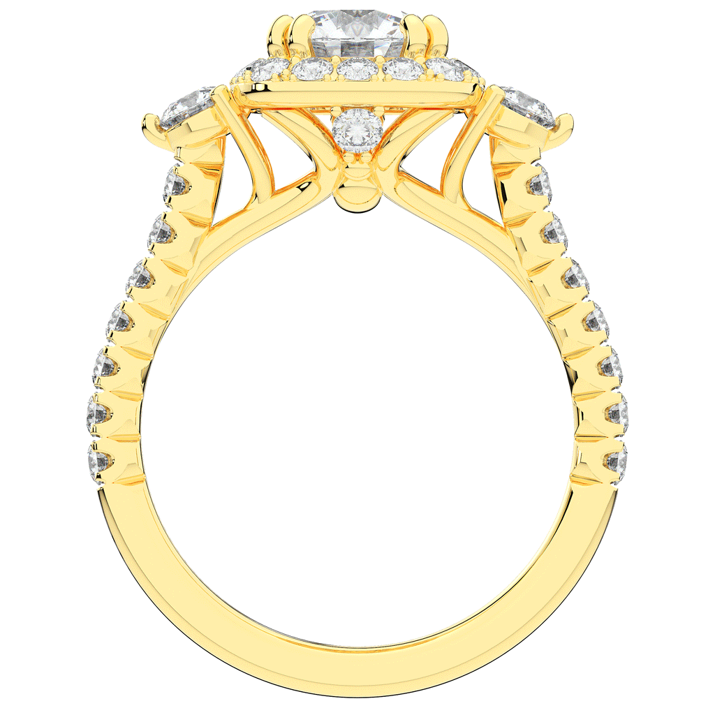 1.75CT.TW ROUND LAB DIAMOND HALO ENGAGEMENT RING - Nazarelle