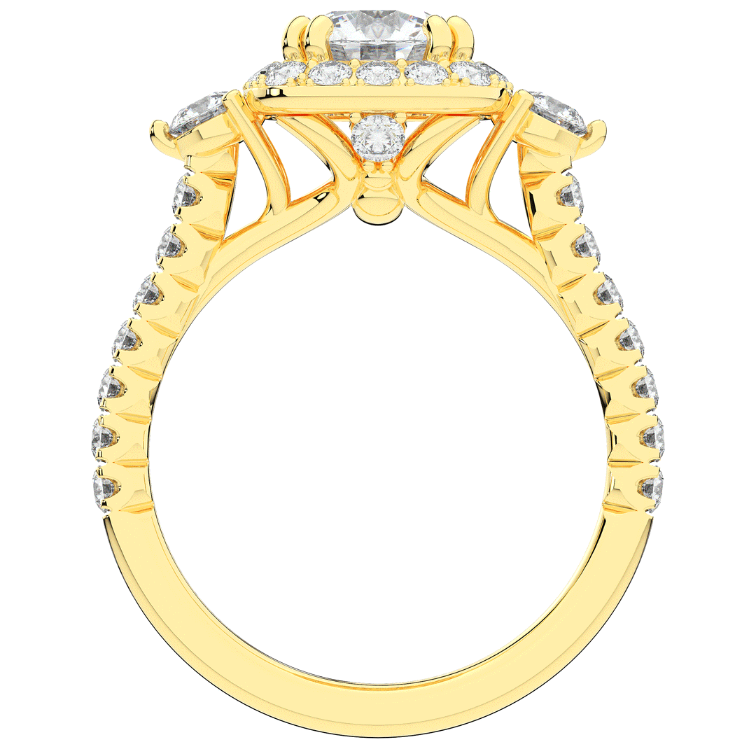 1.75CT.TW ROUND LAB DIAMOND HALO ENGAGEMENT RING - Nazarelle