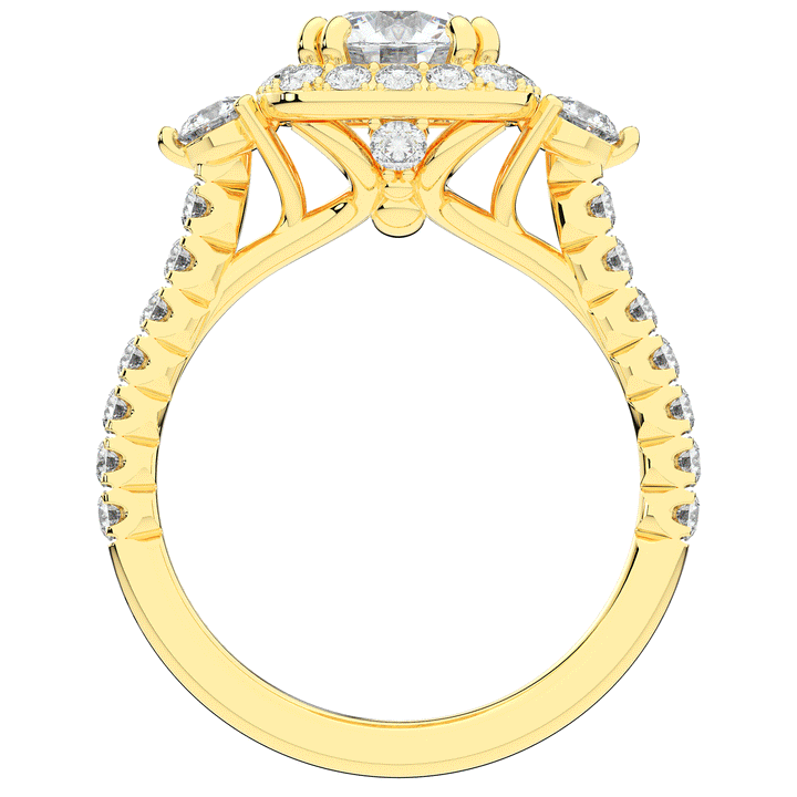 1.75CT.TW ROUND LAB DIAMOND HALO ENGAGEMENT RING - Nazarelle