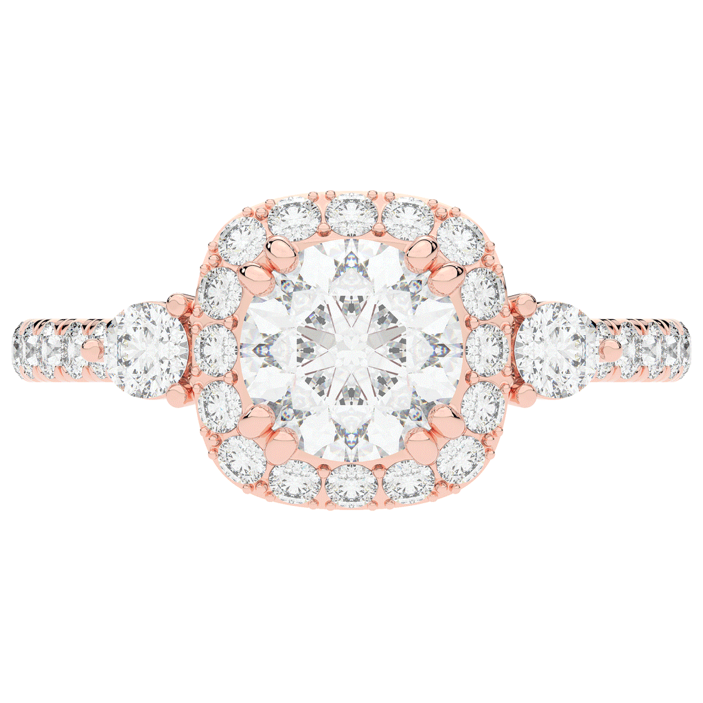 1.75CT.TW ROUND LAB DIAMOND HALO ENGAGEMENT RING - Nazarelle