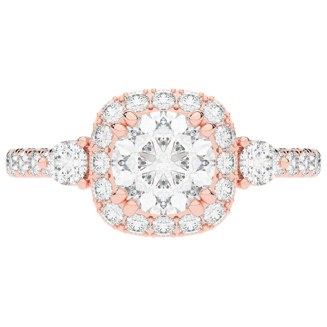 1.75CT.TW ROUND LAB DIAMOND HALO ENGAGEMENT RING - Nazarelle