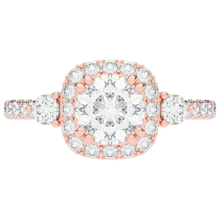 1.75CT.TW ROUND LAB DIAMOND HALO ENGAGEMENT RING - Nazarelle