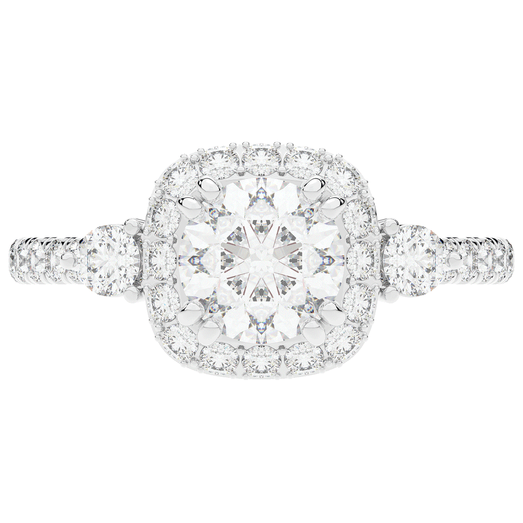 1.75CT.TW ROUND LAB DIAMOND HALO ENGAGEMENT RING - Nazarelle