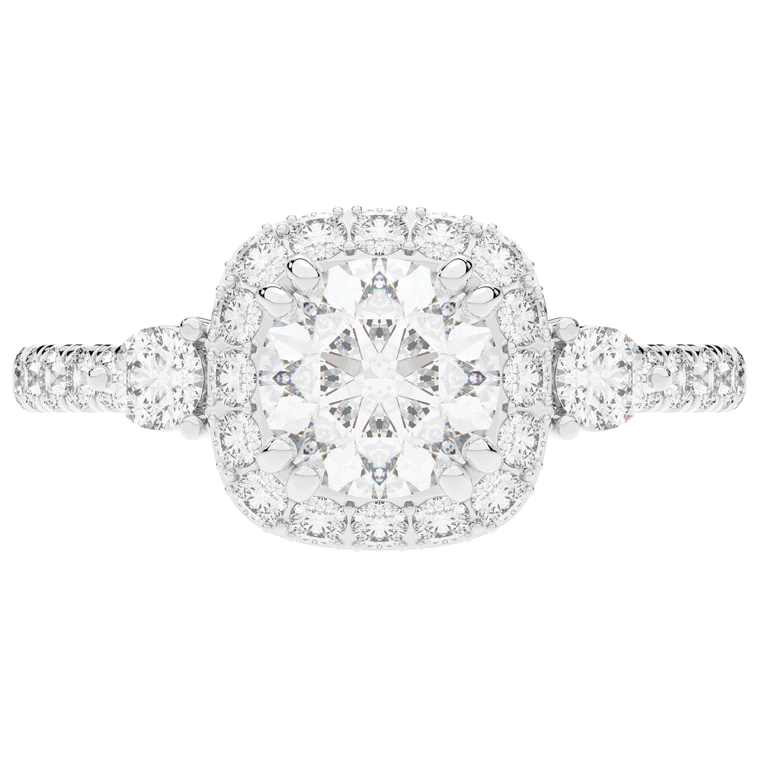 1.75CT.TW ROUND LAB DIAMOND HALO ENGAGEMENT RING - Nazarelle