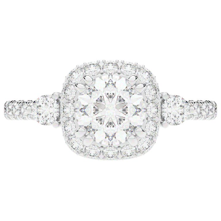 1.75CT.TW ROUND LAB DIAMOND HALO ENGAGEMENT RING - Nazarelle