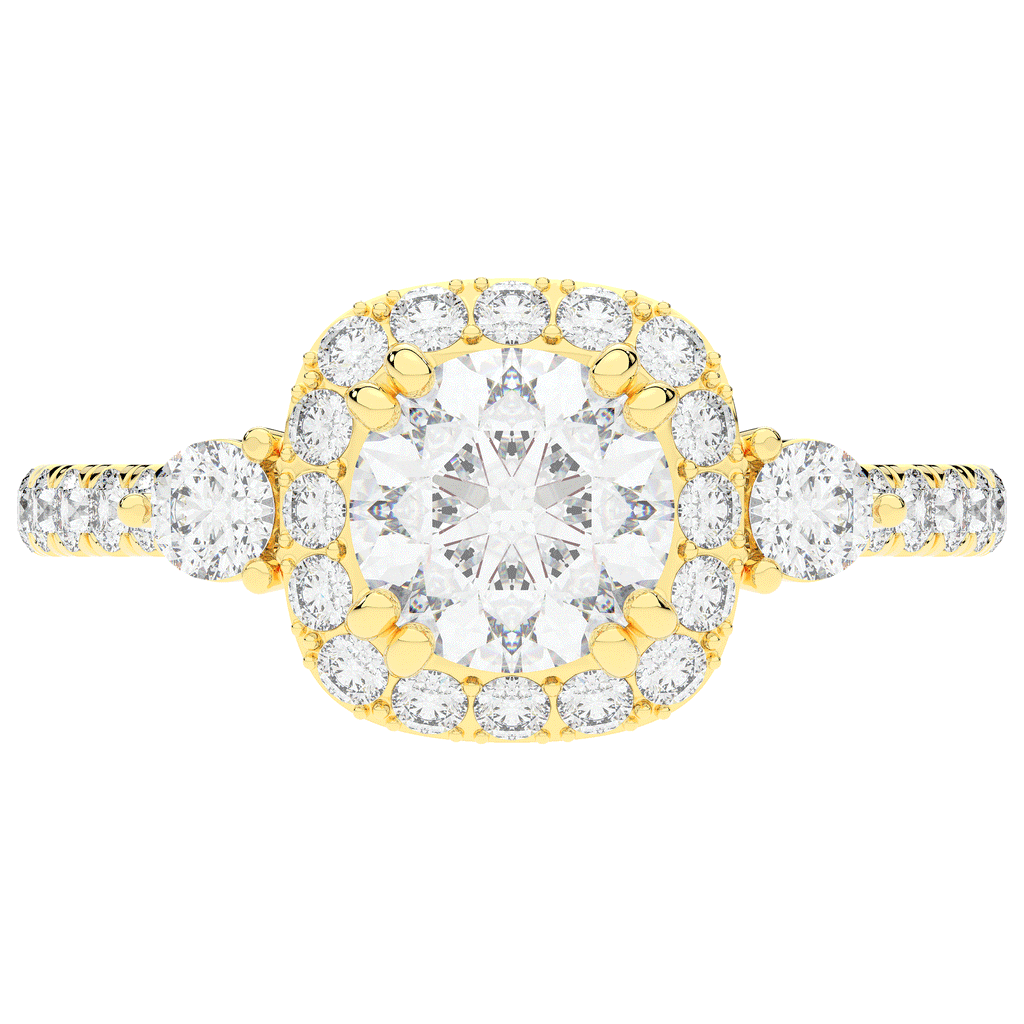 1.75CT.TW ROUND LAB DIAMOND HALO ENGAGEMENT RING - Nazarelle