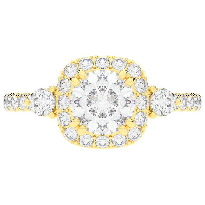 1.75CT.TW ROUND LAB DIAMOND HALO ENGAGEMENT RING - Nazarelle