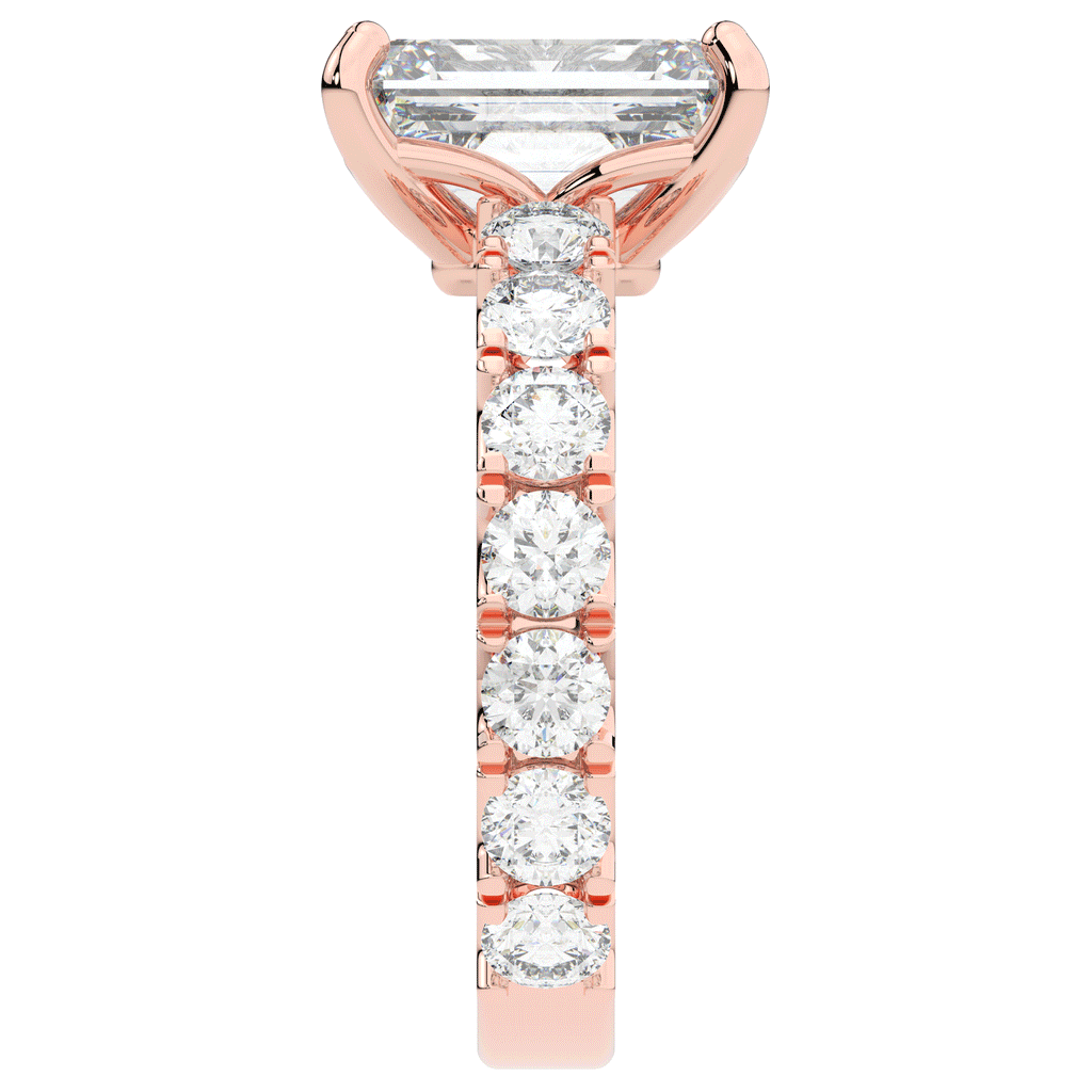 4.35CT.TW EMERALD CUT LAB DIAMOND ENGAGEMENT RING - Nazarelle