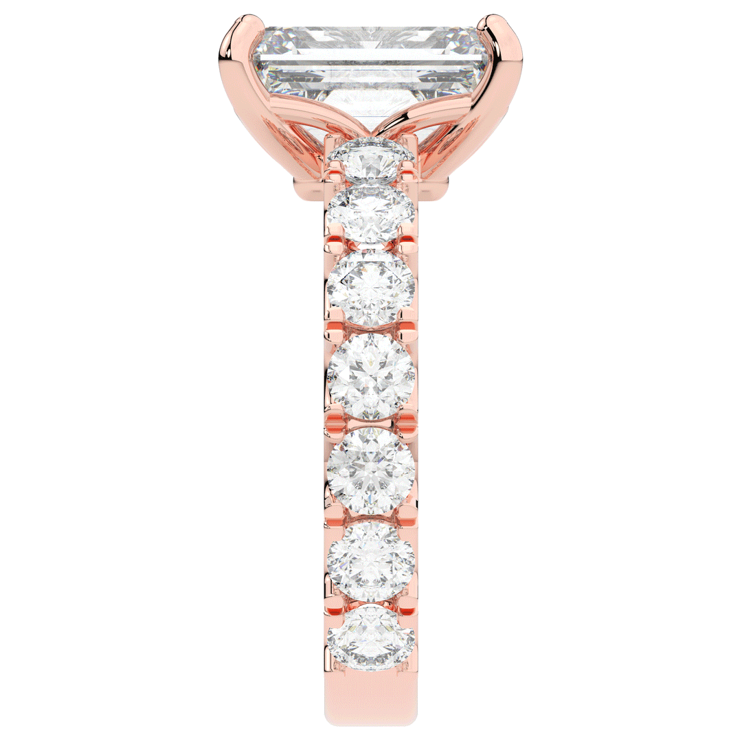4.35CT.TW EMERALD CUT LAB DIAMOND ENGAGEMENT RING - Nazarelle