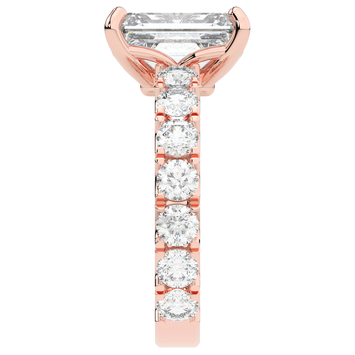 4.35CT.TW EMERALD CUT LAB DIAMOND ENGAGEMENT RING - Nazarelle