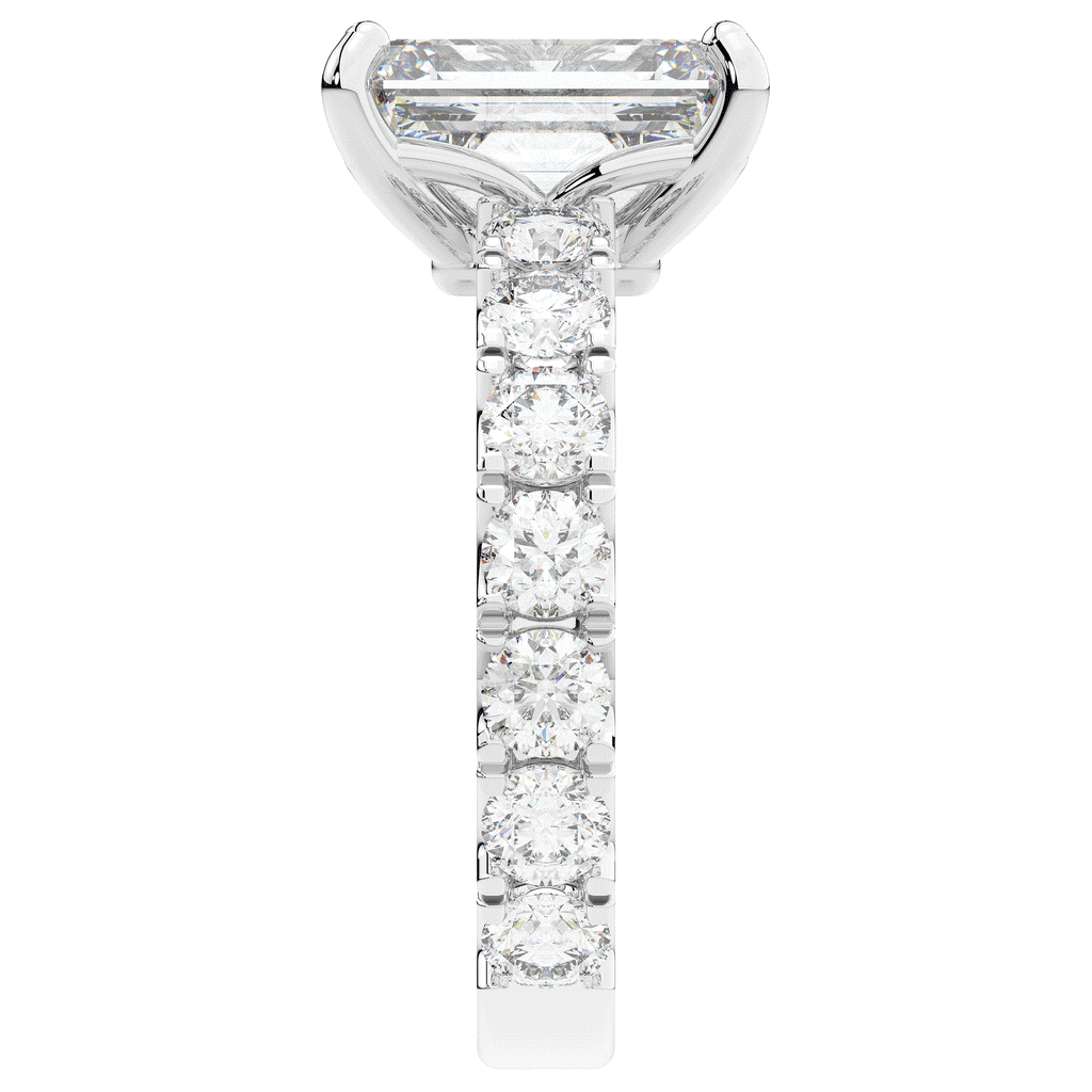 4.35CT.TW EMERALD CUT LAB DIAMOND ENGAGEMENT RING - Nazarelle