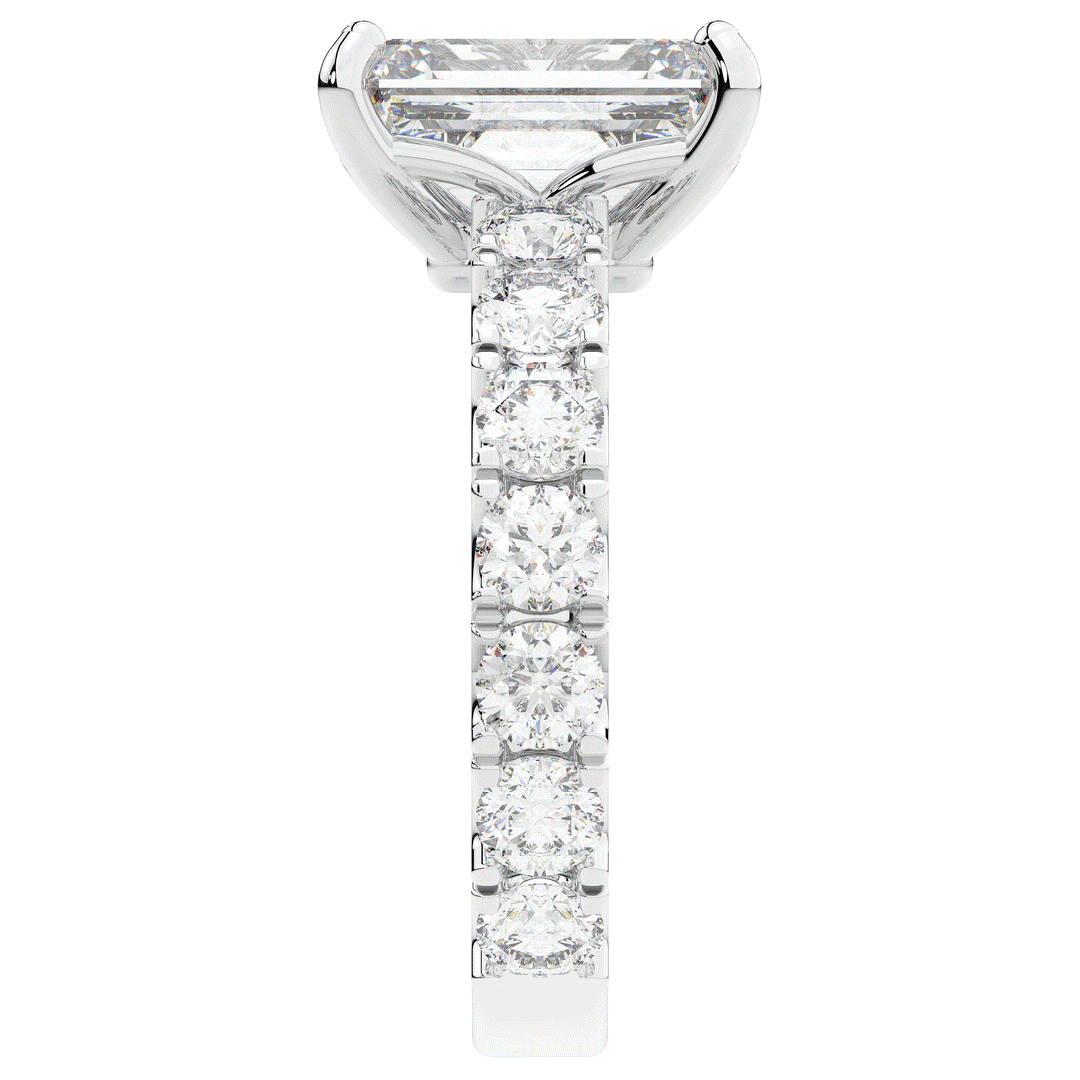 4.35CT.TW EMERALD CUT LAB DIAMOND ENGAGEMENT RING - Nazarelle