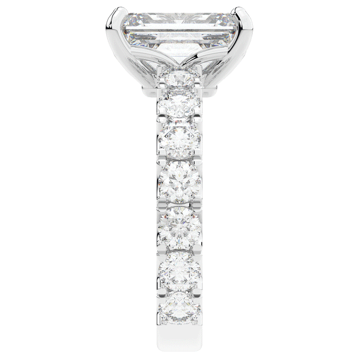 4.35CT.TW EMERALD CUT LAB DIAMOND ENGAGEMENT RING - Nazarelle