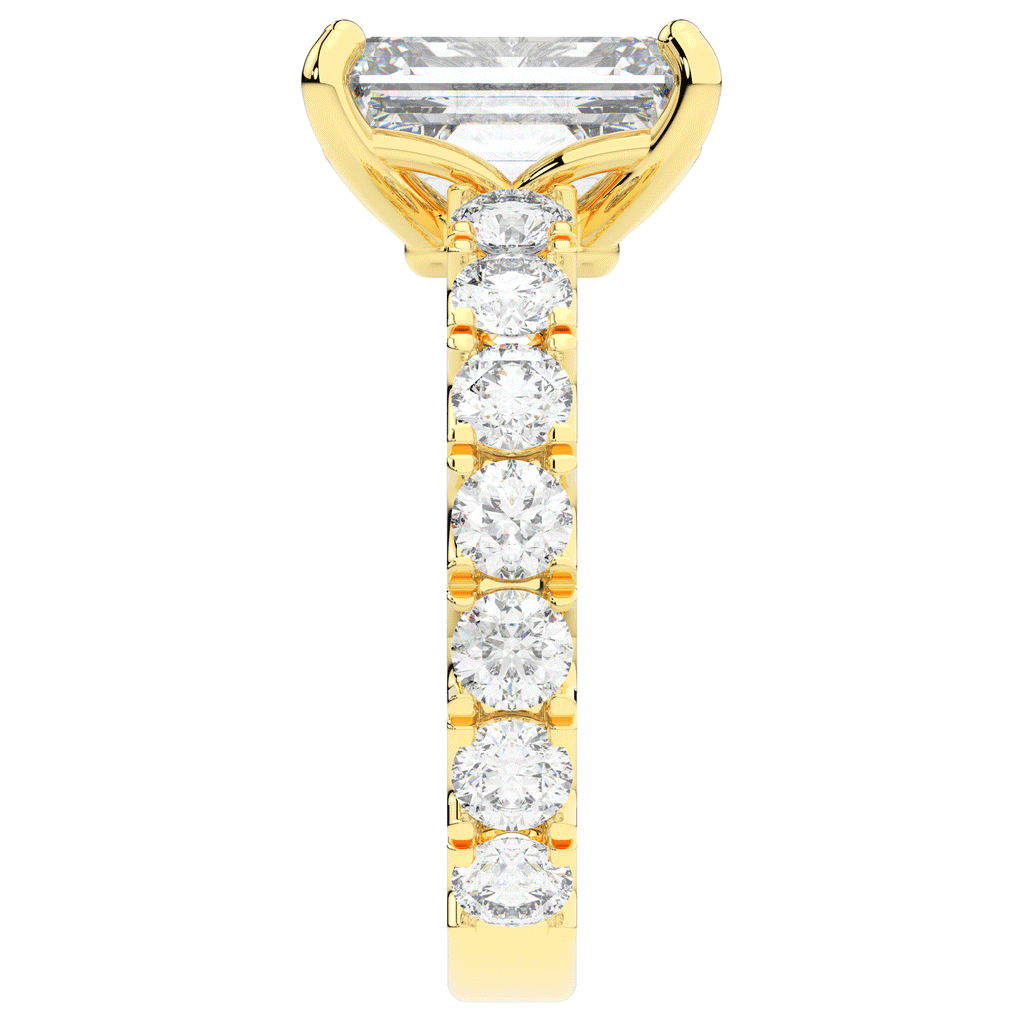 4.35CT.TW EMERALD CUT LAB DIAMOND ENGAGEMENT RING - Nazarelle