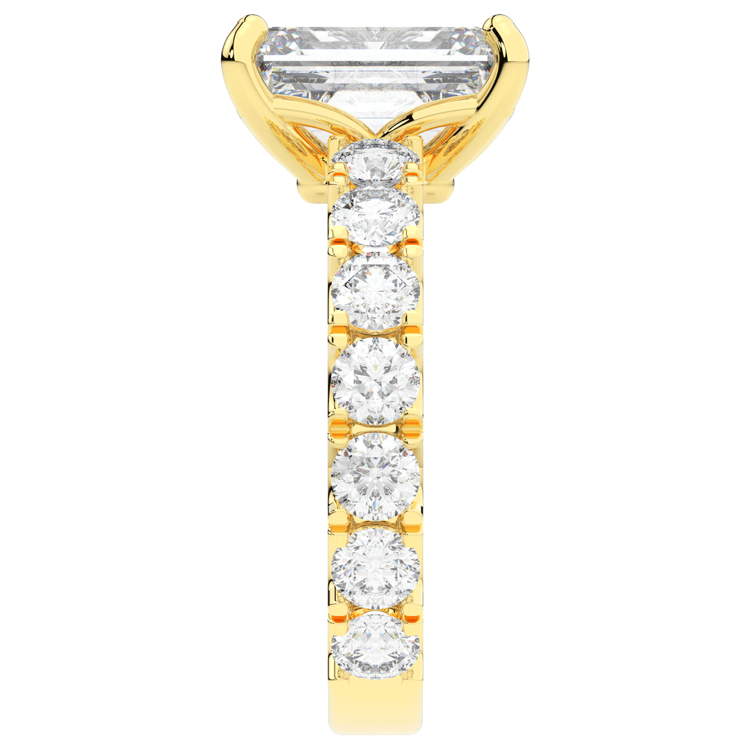 4.35CT.TW EMERALD CUT LAB DIAMOND ENGAGEMENT RING - Nazarelle