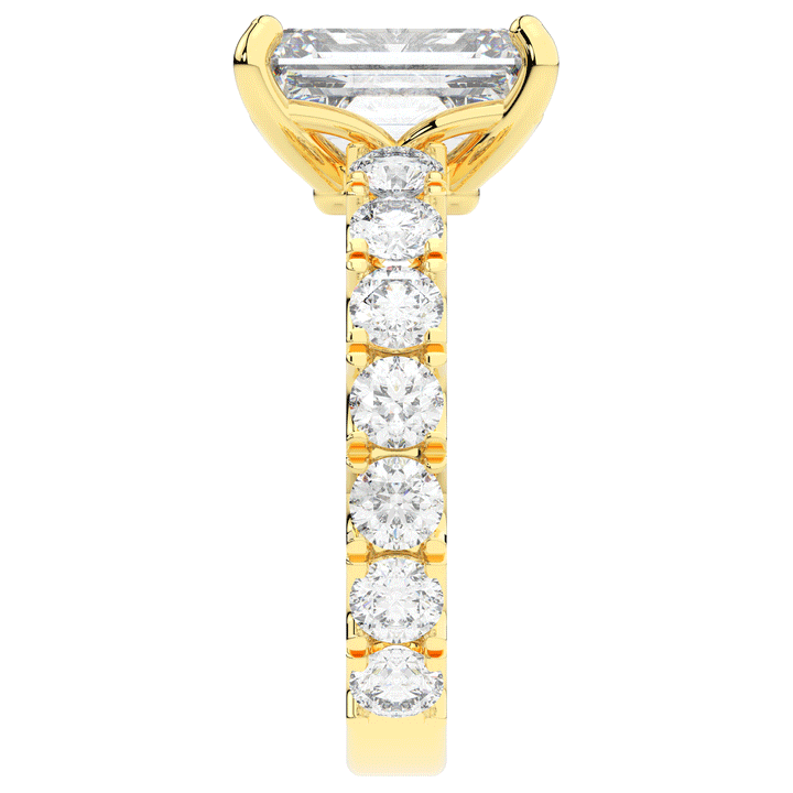 4.35CT.TW EMERALD CUT LAB DIAMOND ENGAGEMENT RING - Nazarelle